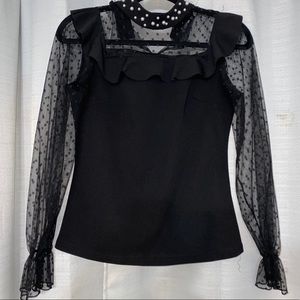 Pearl collar blouse from shein